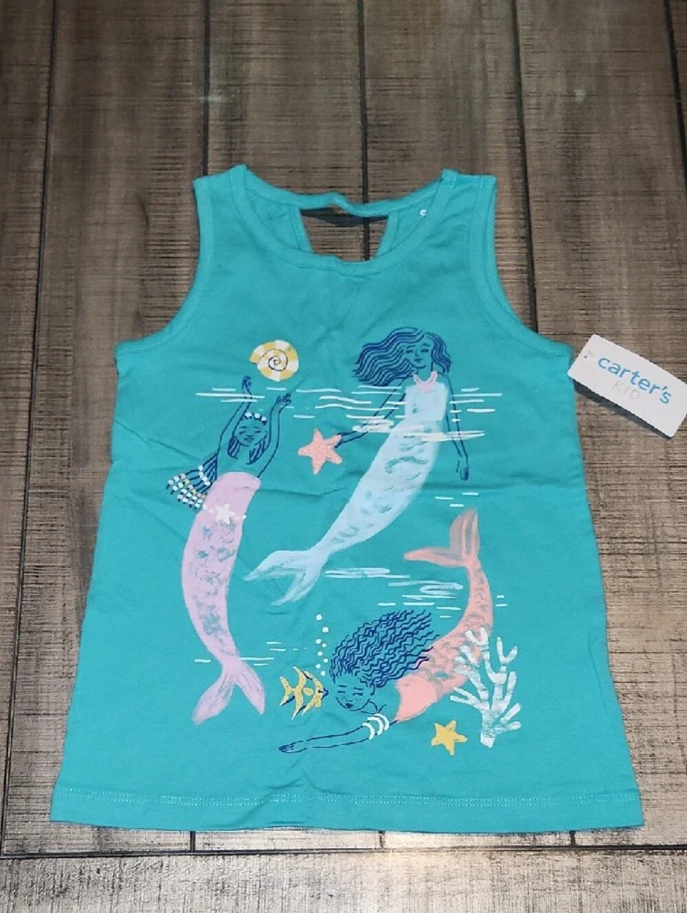 NWT Carter's Mermaid Graphic Tank Top - Teal